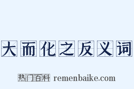 大而化之反义词是什么意思的图片